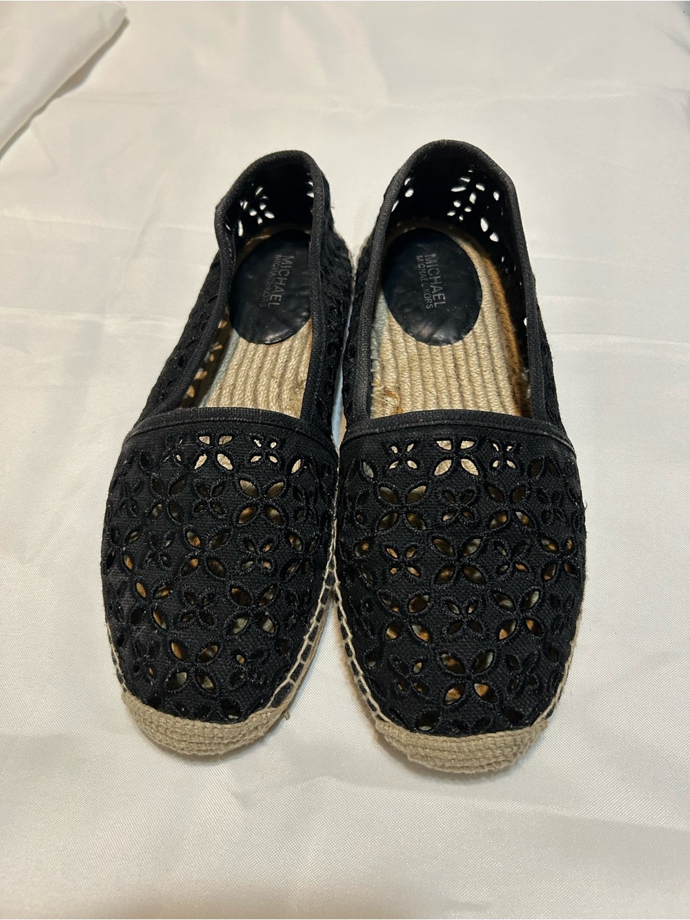 Michael Kors Black Crochet Espadrille Flats